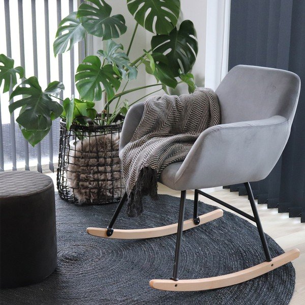 Svjetlosiva stolica za ljuljanje House Nordic York-image-1