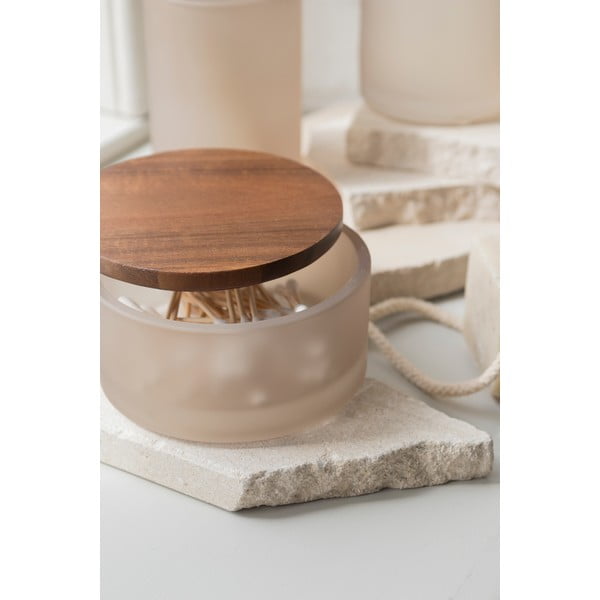 Bež stakleni kupaonski organizator za pamučne vatice Modest – Mette Ditmer Denmark-image-1