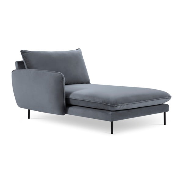 Siva baršunasta ležaljka Cosmopolitan Design Vienna, lijevi kut-image-2