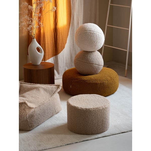 Svjetlo smeđi dječji tabure od bouclé tkanine – Wigiwama-image-2