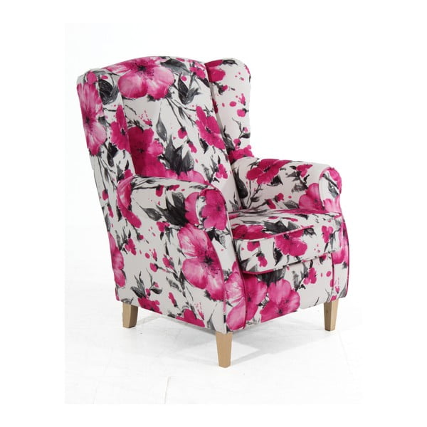 Uho u fotelji s ružičastim i bijelim cvjetovima Max Winzer Lorris