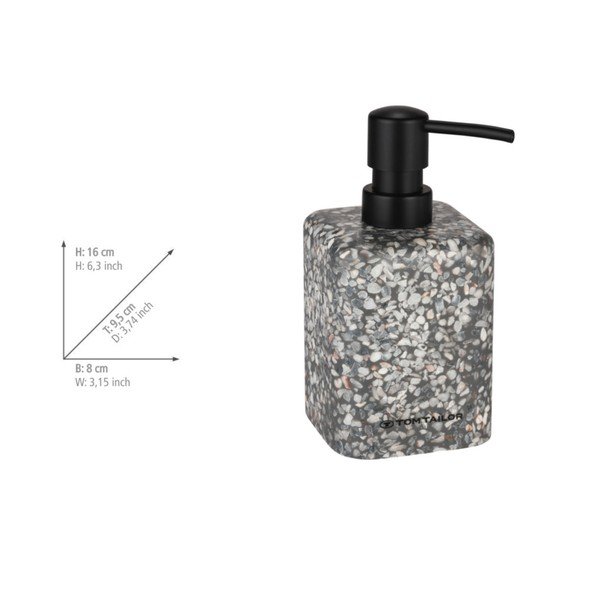 Sivi dozator sapuna od polyresina 270 ml Tom Tailor T-Terrazzo – Wenko-image-4