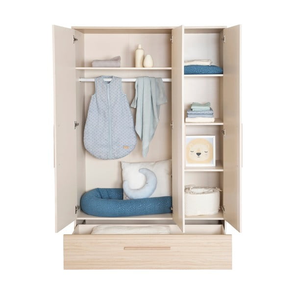 Krem/u prirodnoj boji dječja garderoba u dekoru hrasta 118x190x52 cm Sidney – Roba-image-4