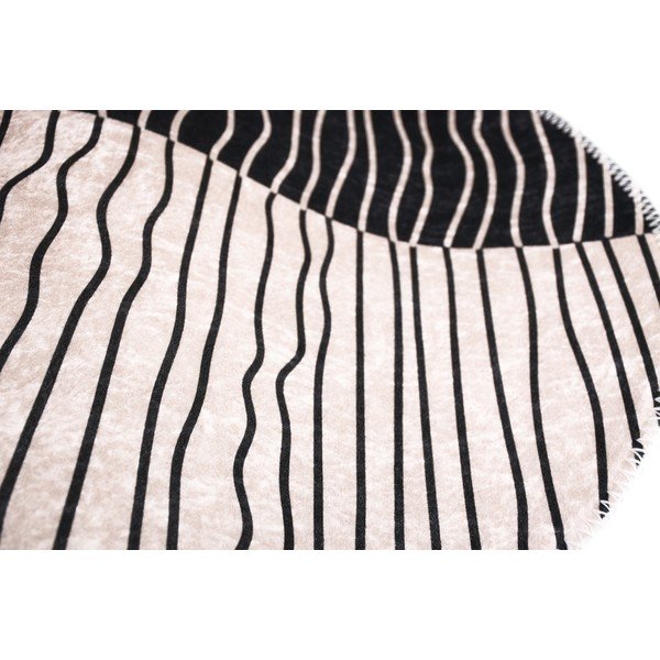 Crno-bijeli perivi okrugli tepih ø 120 cm Yuvarlak – Vitaus-image-2