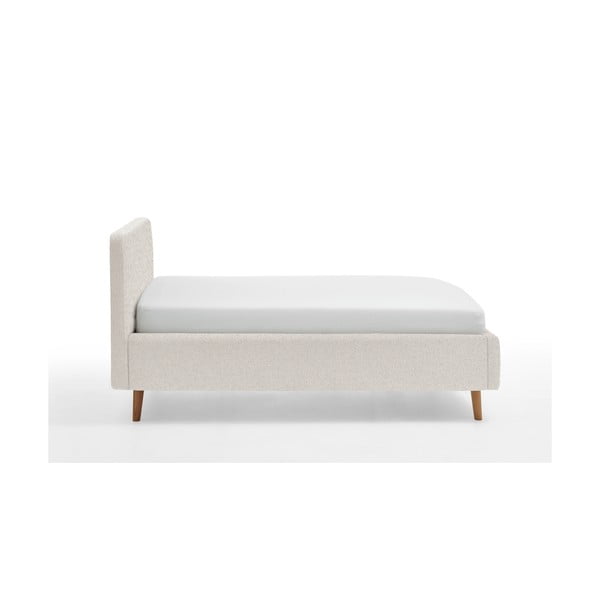 Bijeli tapecirani bračni krevet s prostorom za odlaganje s podnicom 140x200 cm Mattis – Meise Möbel-image-4