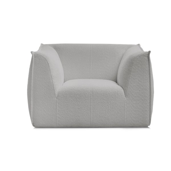 Svijetlo siva fotelja od bouclé tkanine Giorgia – Bobochic Paris-image-3