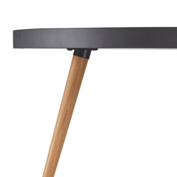 Sivi stolić s nogama od bukovog drveta Furnhouse Opus, Ø 90 cm-image-1