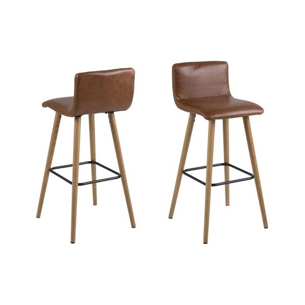Set od 2 smeđe barske stolice Acton Frida Brandy-image-1