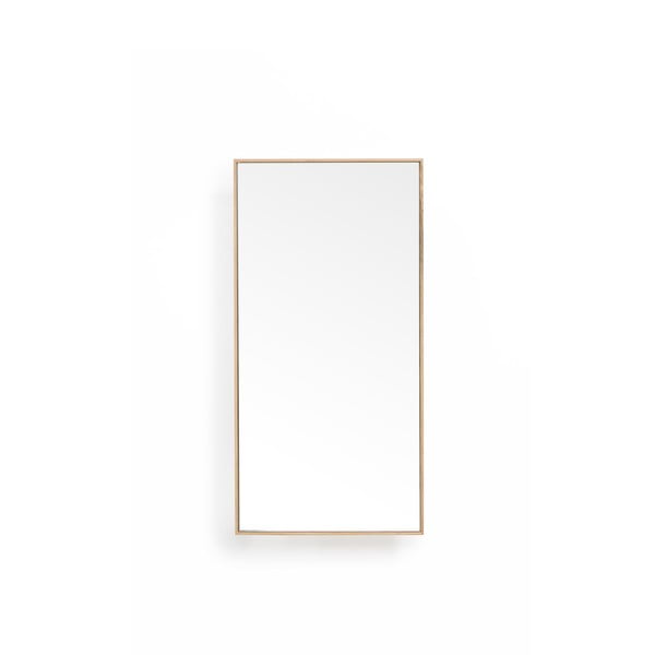 Polica s ogledalom od hrastovine u prirodnoj boji 31x61,5 cm Slimline - Wireworks-image-2