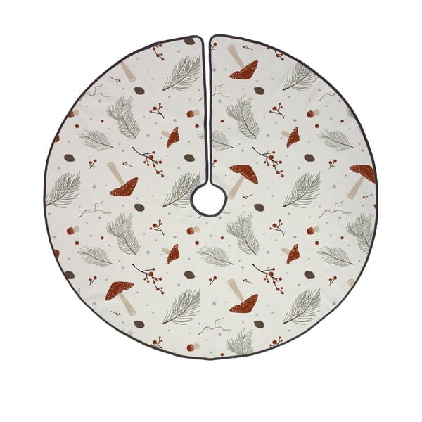 Bijela periva pamučna okrugla prostirka za ispod božićnog drvca s božićnim motivom ø 133 cm Toadstool – Butter Kings