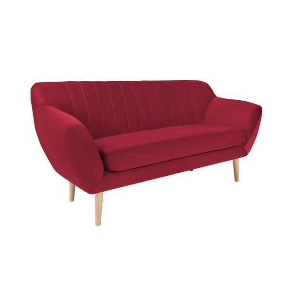 Crvena baršunasta sofa Mazzini Sofas Sardaigne, 158 cm-image-2