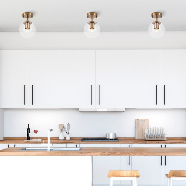 Mjedena stropna svjetiljka sa staklenim sjenilom ø 15 cm Atmaca – Opviq lights-image-1