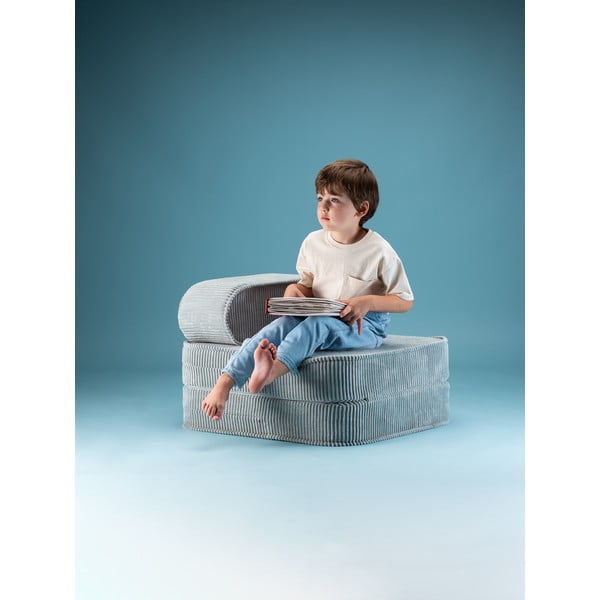 Mentol zelena dječja fotelja od samta Flip – Wigiwama-image-3