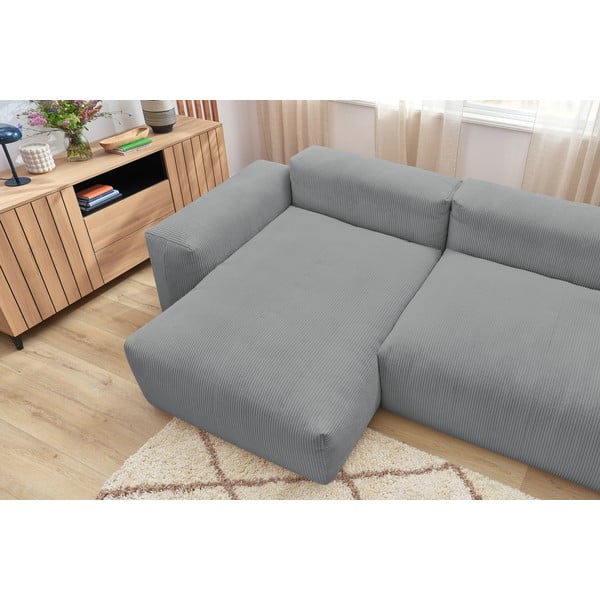 Svijetlo siva kutna garnitura od samta (lijevi kut) Lafayette - Bobochic Paris-image-1