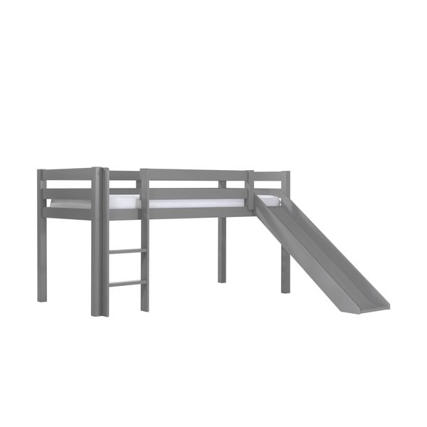 Sivi povišeni dječji krevet od borovine 90x200 cm PINO - Vipack