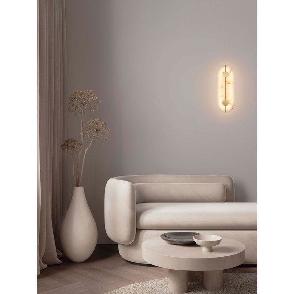 Krem/mjedena LED zidna lampa u kamenom dekoru Aider – Nova Luce-image-1
