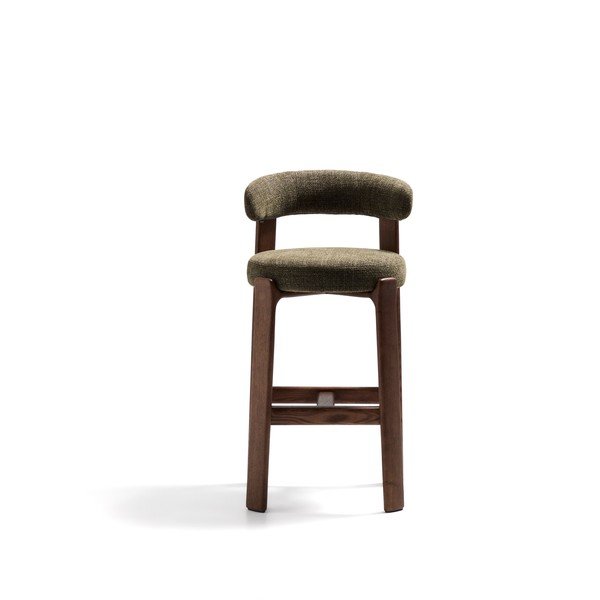 Zelena/u tamnoj prirodnoj boji barska stolica od čvrste jeseni (visine sjedala 75 cm) Granite – Kave Home-image-2