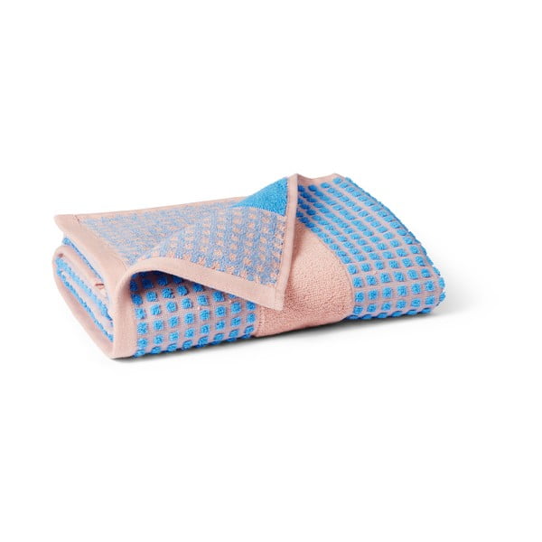 Plavi/ružičasti ručnik od organskog pamuka od frotira 50x100 cm Check – JUNA-image-2