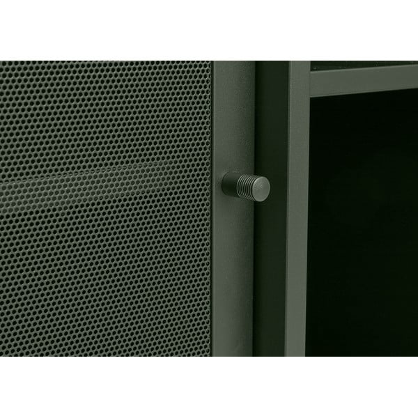 Tamno zelena metalna niska komoda s kliznim vratima 160x75 cm Veep – Unique Furniture-image-2