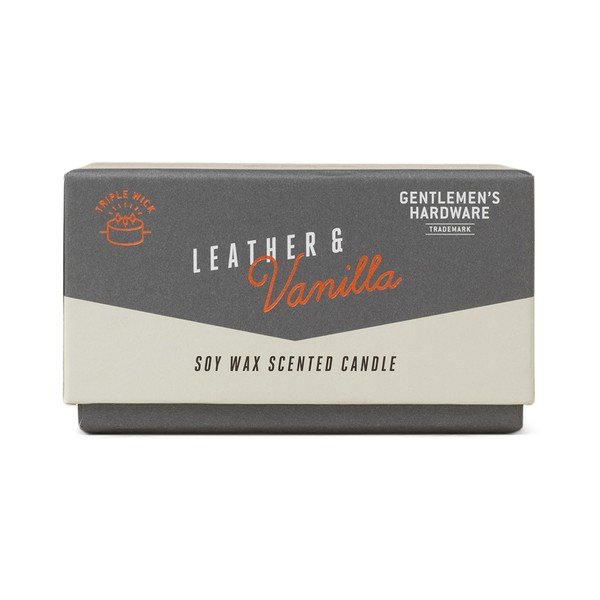 Mirisna svijeća od sojinog voska vrijeme gorenja 40 h Leather & Vanilla – Gentlemen's Hardware-image-1