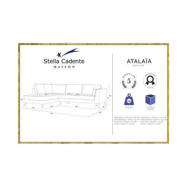 Traper plava sofa s krem detaljima Stella Cadente Maison Atalaia, lijevi kut-image-1