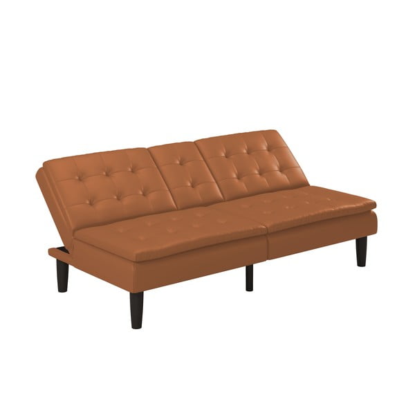 Konjak smeđa sklopiva sofa od imitacije kože 191 cm Maine – Støraa-image-3