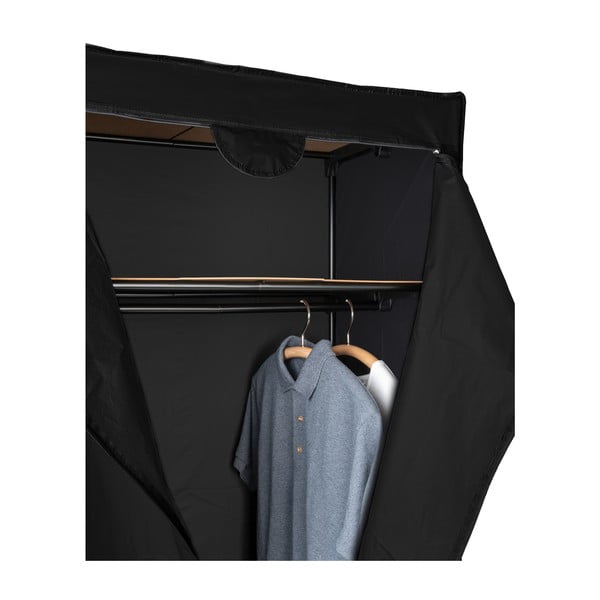 Crni ormar od tkanine Wenkoo, 160 x 50 x 75 cm-image-3