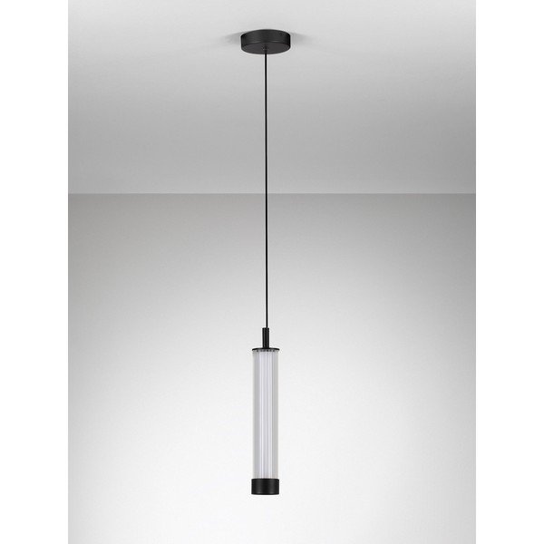 Mat crna LED viseća svjetiljka aluminijska s mogućnosti zatamnjivanja sa staklenim sjenilom ø 6,5 cm Glovia – Nova Luce-image-4