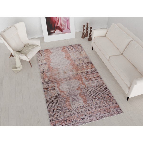 Svijetlocrveni perivi tepih 180x120 cm - Vitaus-image-1