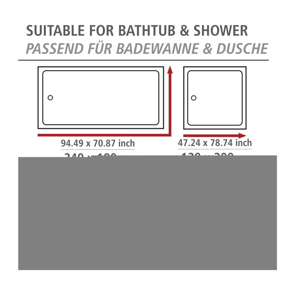 Tuš zavjesa 200x180 cm Aquaris – Wenko-image-3