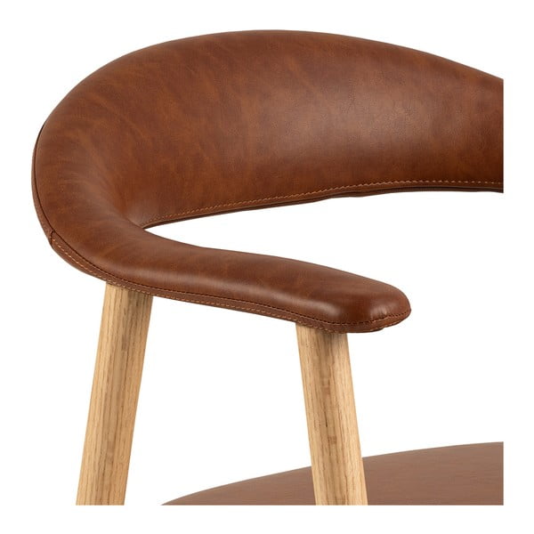Konjak smeđe/u prirodnoj boji blagovaonske stolice u setu 2 kom od umjetne kože Addi – Actona-image-4
