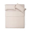 Posteljina sivo-bež za bračni krevet/za produženi krevet od mješavine lana 240x220 cm Simmel – Kave Home