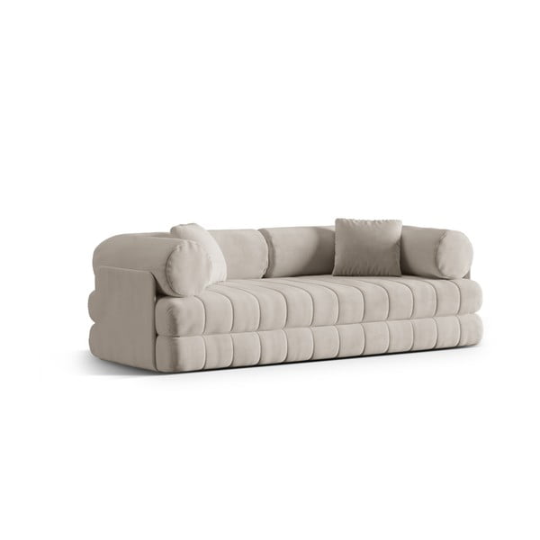 Bež baršunasti sklopiva sofa 206 cm Kemi – Cosmopolitan Design-image-2