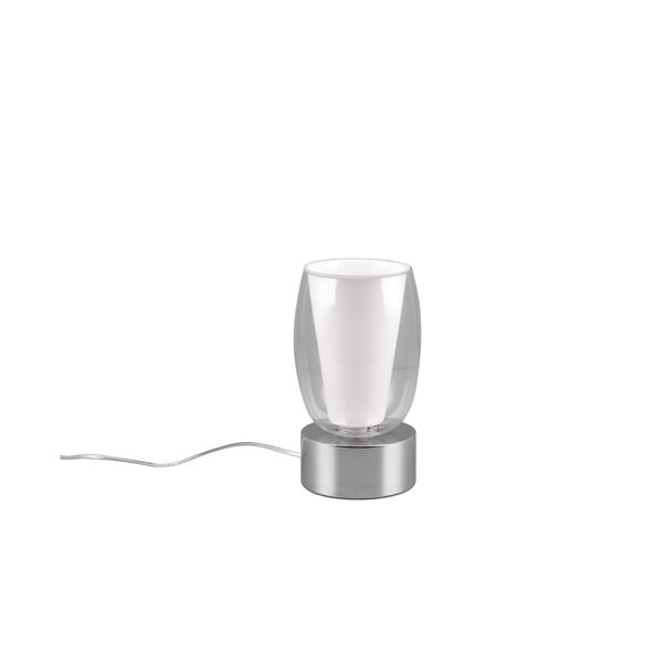Stolna lampa u srebrnoj boji sa staklenim sjenilom (visina 24 cm) Barret – Trio Select