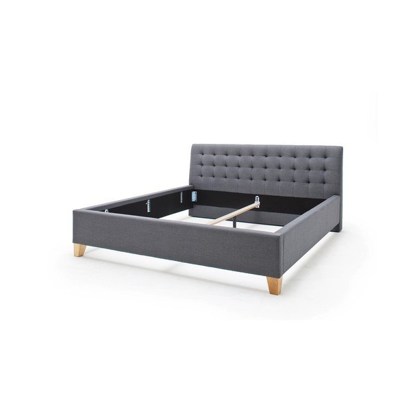 Sivi tapecirani bračni krevet bez podnice 140x200 cm Lucca – Meise Möbel-image-2