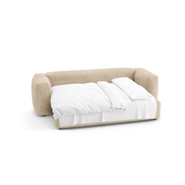 Krem baršunasti sklopiva sofa 264 cm – Micadoni -image-4