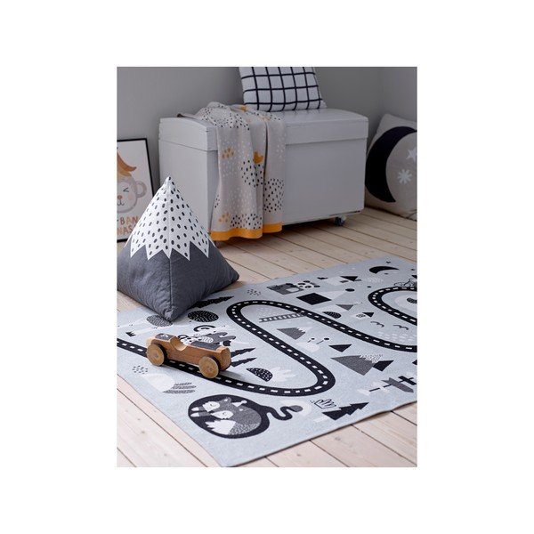 Sivo-crno dječji tepih pamuka Södahl Forest, 95 x 130 cm-image-1