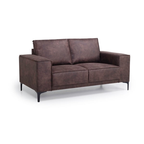 Smeđa sofa od imitacije kože 164 cm Copenhagen – Scandic-image-2