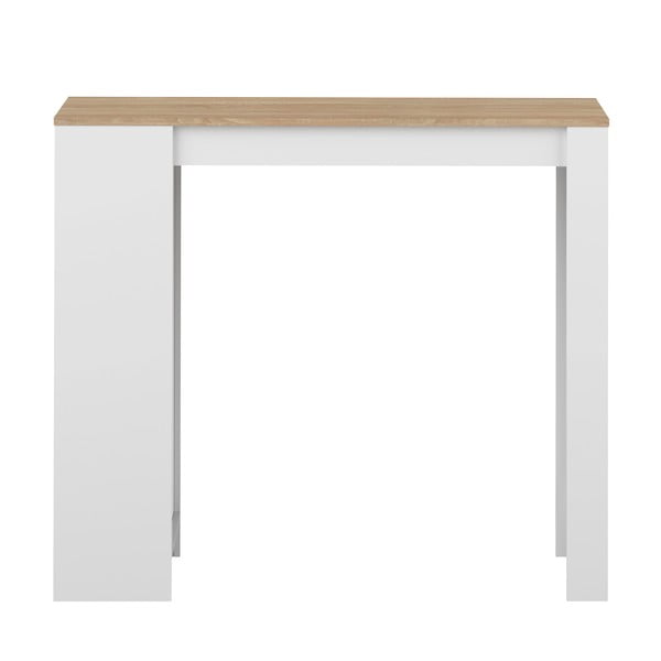 Bijeli barski stol s pločom u dekoru hrasta 115x50 cm Aravis - TemaHome -image-2