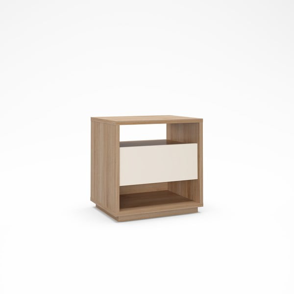 Krem/u prirodnoj boji noćni ormarić u dekoru hrasta Dennis – Marckeric-image-2