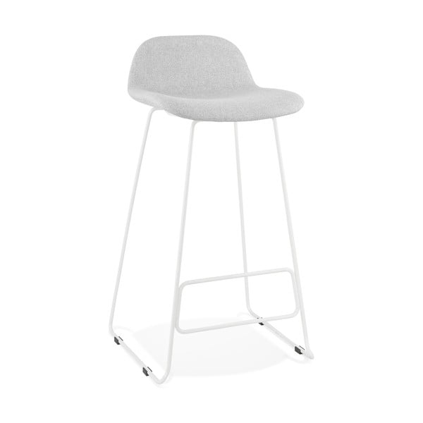 Svijetlo sive bar stolica s bijelim nogama Kokoon Vancouver, sedam visina 76 cm