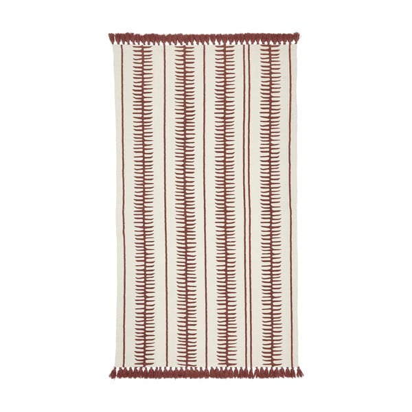 Bež-crveni ručno tkani pamučni tepih Westwing Collection Rita, 70 x 140 cm