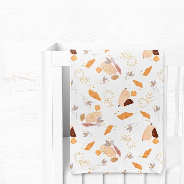 Bijela deka za bebe od muslina 75x100 cm Boho – Mijolnir-image-3