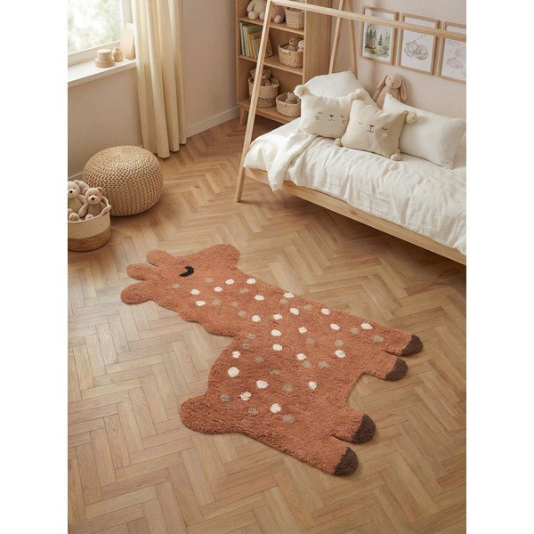 Smeđi periv/ručno rađen pamučan dječji tepih 89x120 cm Snuggle Gino – Hanse Home-image-1