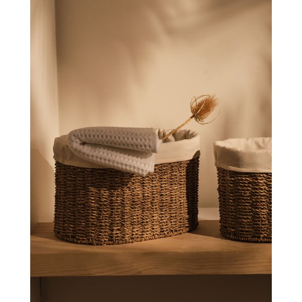 Košare u setu 2 kom od morske trave 35x25x25 cm Tossa – Kave Home-image-1