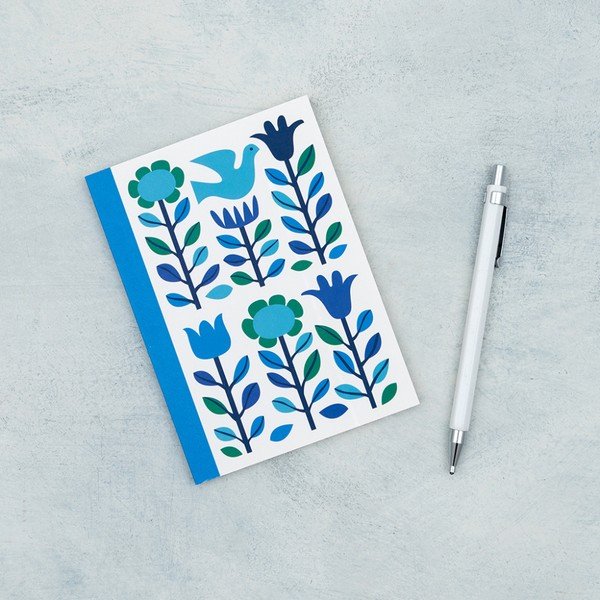 Plava bilježnica Rex London Folk Dove, format A6-image-1