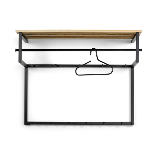 Crna/u prirodnoj boji metalna zidna vješalica s policom 100 cm Rizzoli – Spinder Design-image-2