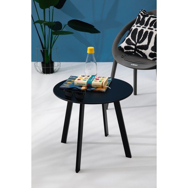 Crni vrtni stol Le Bonom Full Steel, Ø 50 cm-image-3
