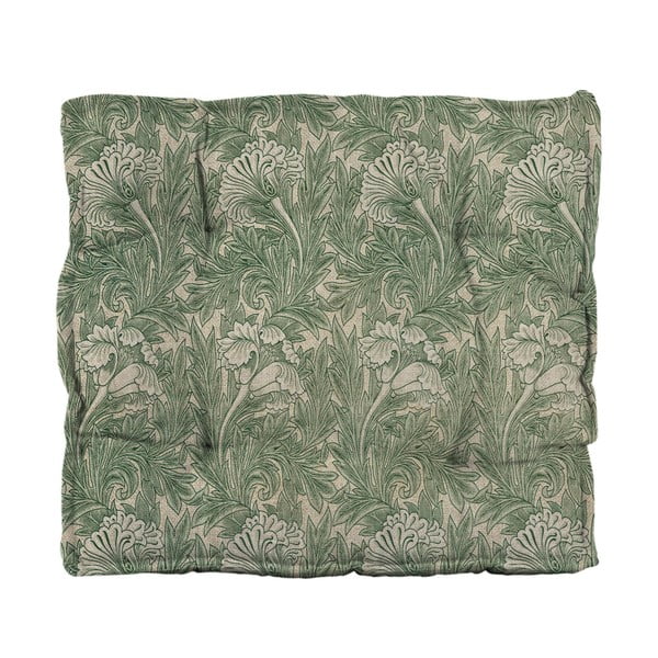 Zelena sjedalica od lana Tierra Bella Green Flowers, 37 x 37 cm-image-2