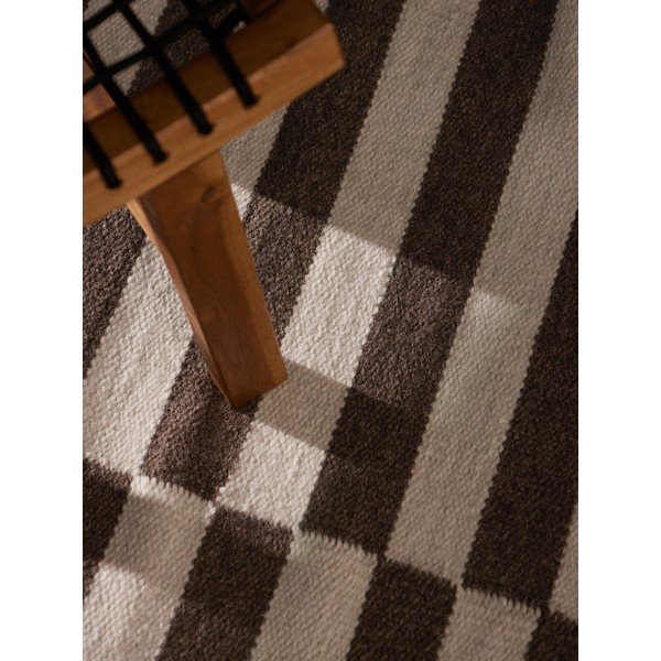 Bijeli/smeđi obostrani/ručno rađen vunen tepih 160x230 cm Vika – Hanse Home-image-2